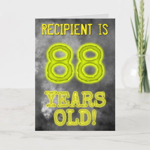 Cartão Aura Brilhante Spooky Olha "88 ANOS!" + Nome