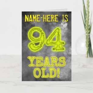 Cartão Aura Brilhante Spooky Olha "94 ANOS!" + Nome