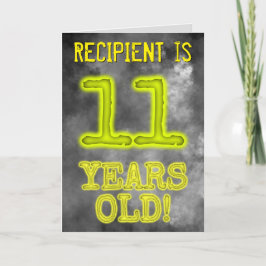 Cartão Aura Brilhante Spooky Olhe "11 ANOS!" + Nome