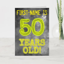 Aura Brilhante Spooky Olhe "50 ANOS!" + Nome