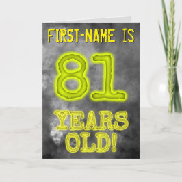 Cartão Aura Brilhante Spooky Olhe "81 ANOS!" + Nome