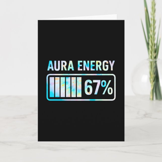 Cartão Aura Energy 67 67 Seis Sete Memes (Frente)