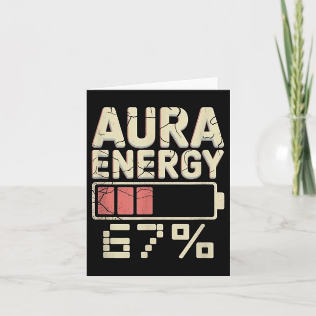 Cartão Aura Energy A 67 Meme Seis Sete Gen Alpha Slang M (Frente)