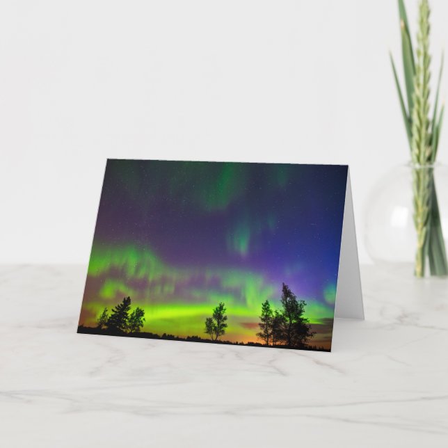 Cartão Aurora Boreal | Manitoba Canadá (Frente)