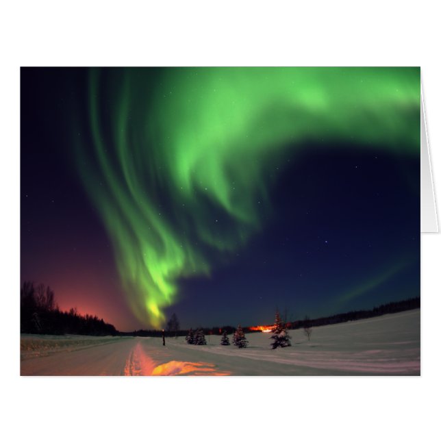 Cartão Aurora Boreal no Bear Lake (Frente horizontal)
