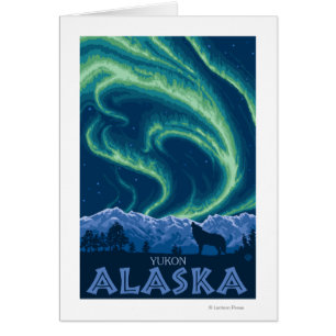 Cartão Aurora boreal - Yukon, Alaska