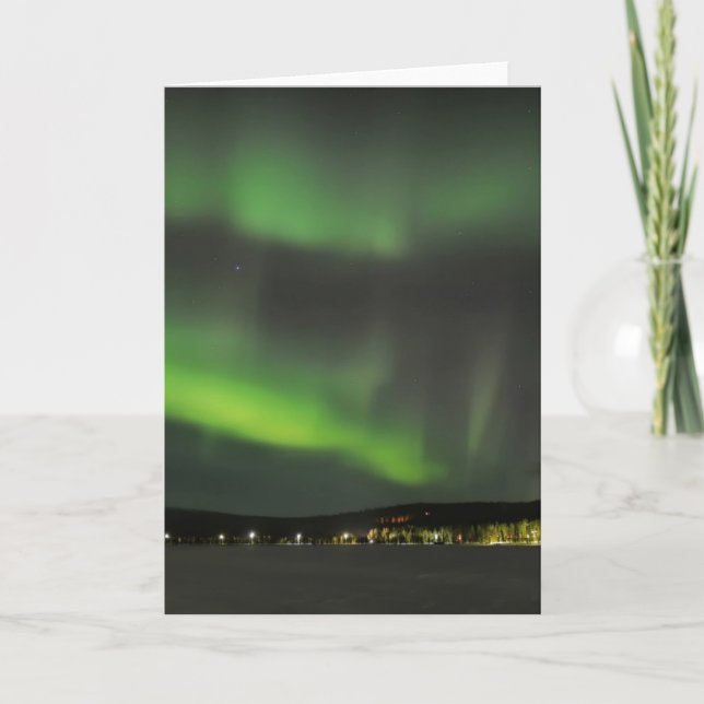 Cartão Aurora borealis in the sky greeting card (Frente)