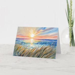 Cartão Aurora Oceânica em Aquarela Pensando em Você