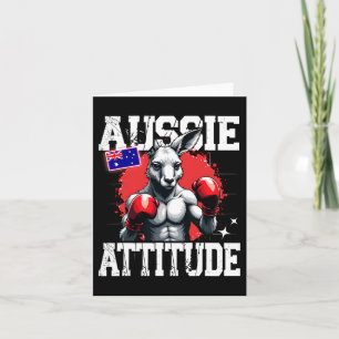 Cartão Aussie Attitude Funny Kangaroo Boxing Austrália Bo