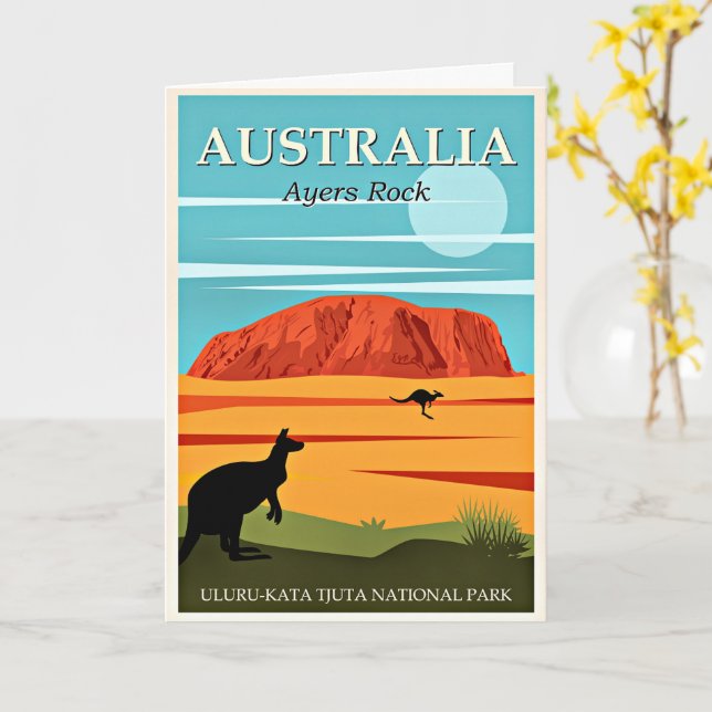 Cartão Austrália, Ayers Rock, (Flor Amarela)