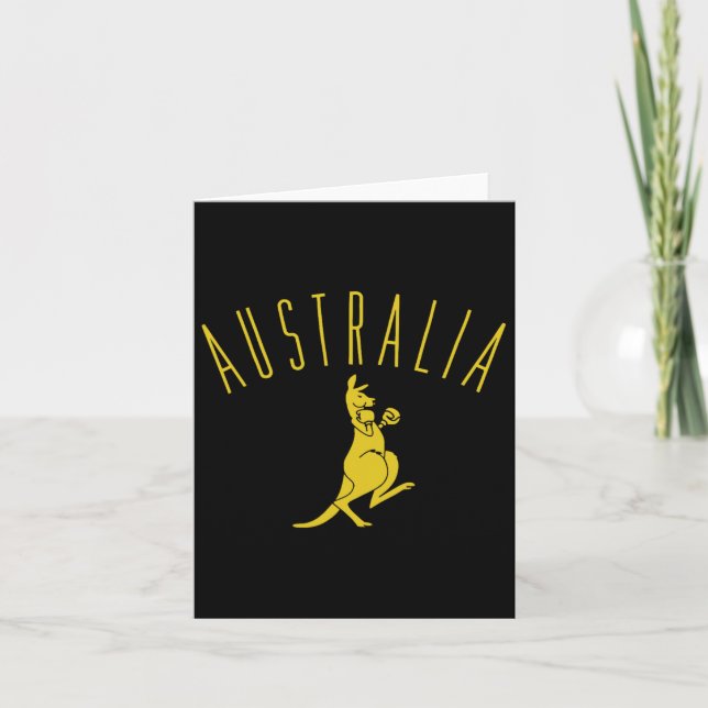 Cartão Austrália Boxing Kangaroo (Frente)