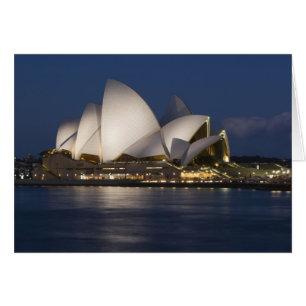 Cartão Austrália, Sydney. Casa da Ópera à noite em