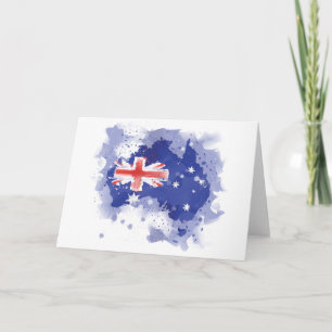 Cartão Australia Watercolor Map