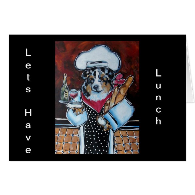 CARTÃO AUSTRALIAN SHEPHERD CHEF (Frente Horizontal)