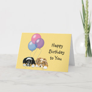 Cartão Australian Shepherd Custom Happy Birthday Card