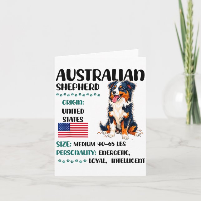 Cartão Australian Shepherd Origin Funny Aussie Dog Lover  (Frente)