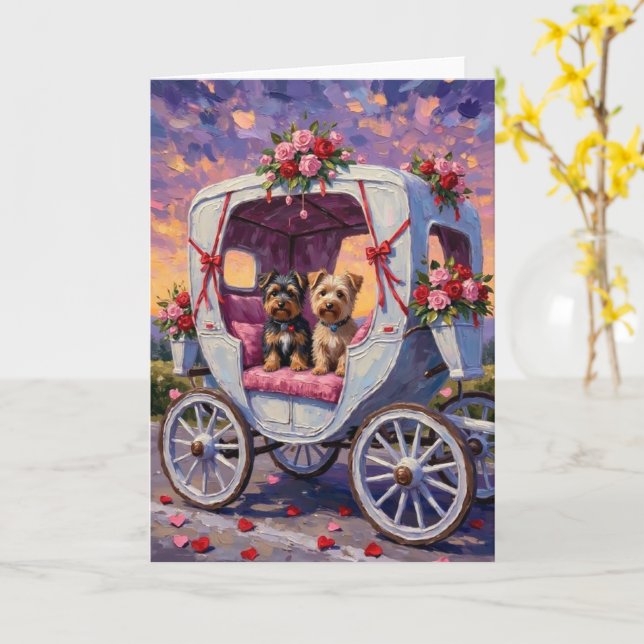 Cartão Australian Terrier Dog Valentine's Day  (Flor Amarela)