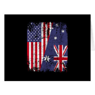 Cartão AUSTRALIANA ROOTS Half American Flag AUSTRÁLIA
