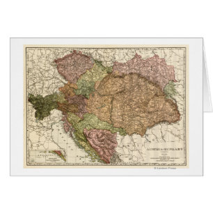 Cartão Áustria-HungriaMapa Panorâmico Áustria-Hungria