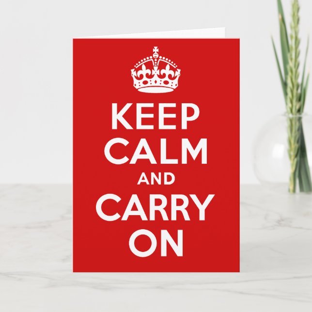 Cartão Authentic Keep Calm And Carry On Original Red (Frente)