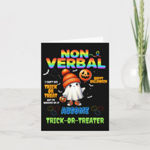 Cartão Autis de Halloween não-verbyl Ausome
