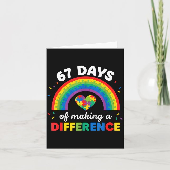 Cartão Autism Awareness 67 Days Of Making A Difference 6  (Frente)