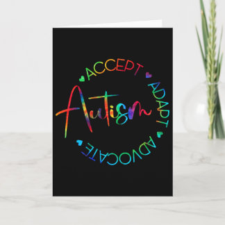 Cartão Autism Awareness Accept Adapt Advocate Autism Mom 
