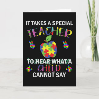 Cartão Autism Awareness Autism Special Teacher
