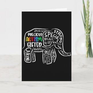 Cartão Autism Awareness Elephant Acceptance Autistic Men 