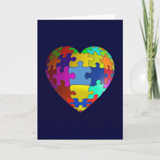 Cartão Autism Awareness Puzzle Heart