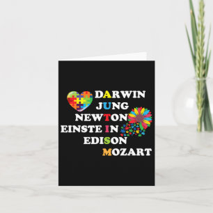 Cartão Autism Darwin Jung Newton Einste Em Edison Mozart