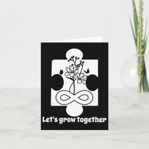 Cartão Autism Floral Quebra-cabeça Especial de Ensino