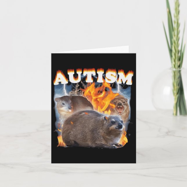 Cartão Autism Hyrax Engraçado Meme (Frente)