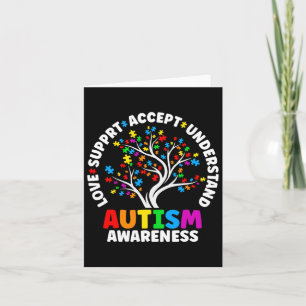 Cartão Autism Love Accept Suporta Autismo Autismo Awarene