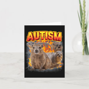 Cartão Autism Rock Hyrax Inapropriado E Engraçado Especif