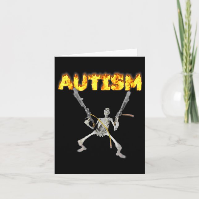 Cartão Autism Skeleton Engraçado Memória De Tanque Especí (Frente)
