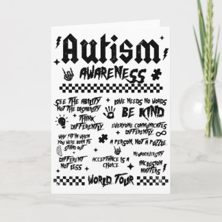 Cartão Autism World Tour Autism Awareness (on Back) 