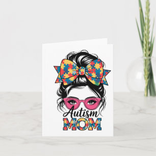 Cartão Autismo Consciência 2025 Autismo Mãe Arco Coquette