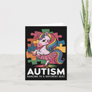 Cartão Autismo Dançando A Diferente Beat Unicorn Autismo