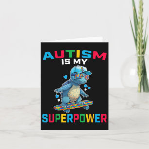 Cartão Autismo É Minha Superpotência Dino Quebra-cabeça S