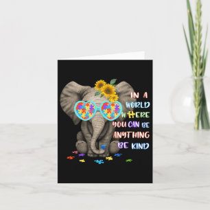 Cartão Autismo elefante é bom agitar as garotas de consci