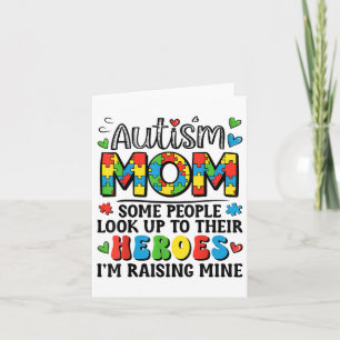 Cartão Autismo Mãe Aumentando A Consciência Do Herói Auti