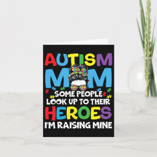 Cartão Autismo Mãe Aumentando Heróis Mensageiros Autismo