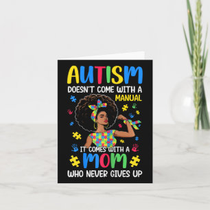 Cartão Autismo Mãe não vem com um manual que vem Bla