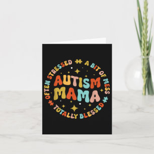 Cartão Autismo Mama Groovy Autismo Consciência Inspiração