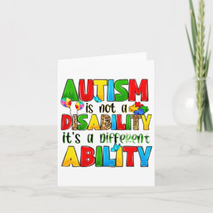 Cartão Autismo não é uma deficiência é um hambúrbio difer