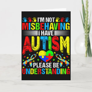 Cartão Autismo Não Estou Me Comportando Mal Tenho Consciê