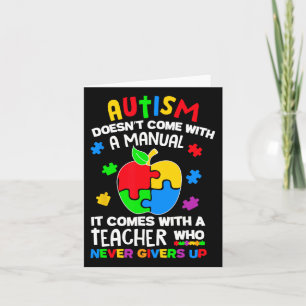 Cartão Autismo não vem com um professor de autismo manual
