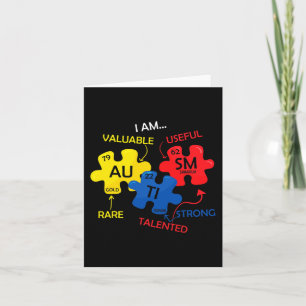 Cartão Autismo Quebra-cabeça de Consciência Elementos de 