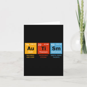 Cartão Autismo Química Elementos de Mesa Periódicos Autis